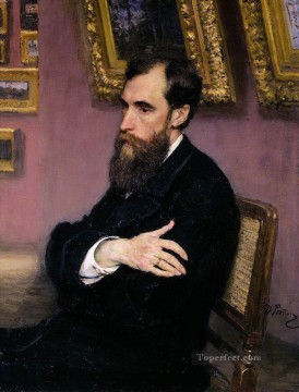  under Oil Painting - portrait of pavel tretyakov founder of the tretyakov gallery 1883 Ilya Repin
